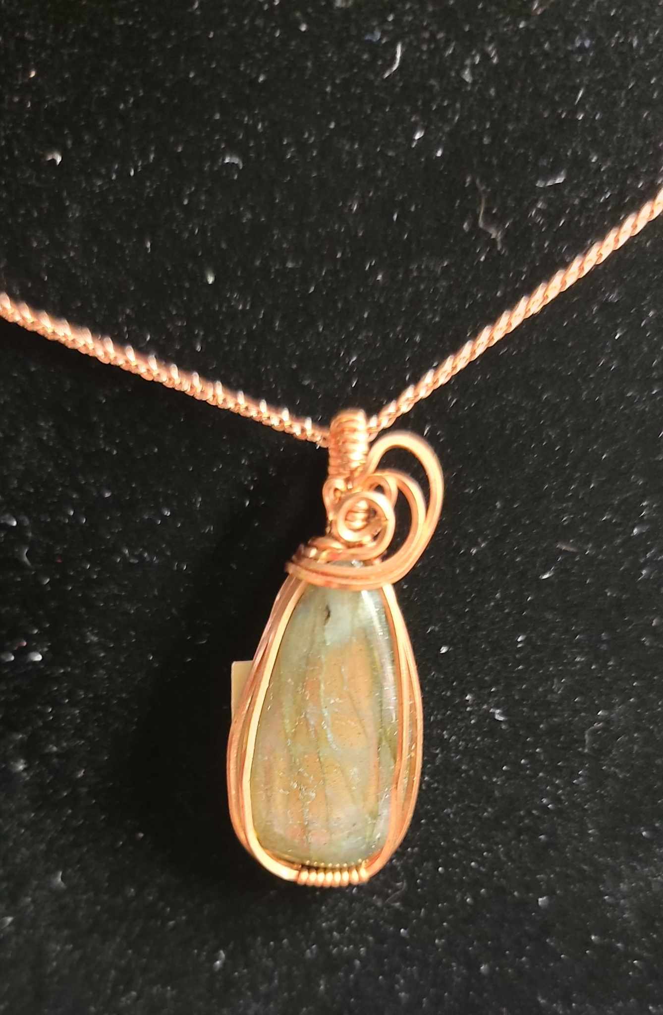 Labradorite Wrapped in Copper
