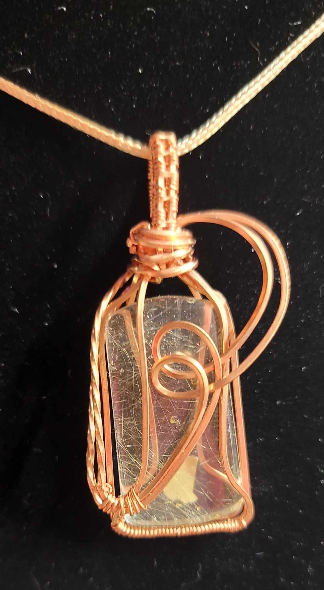 Rutilated Quartz Wrapped in copper
