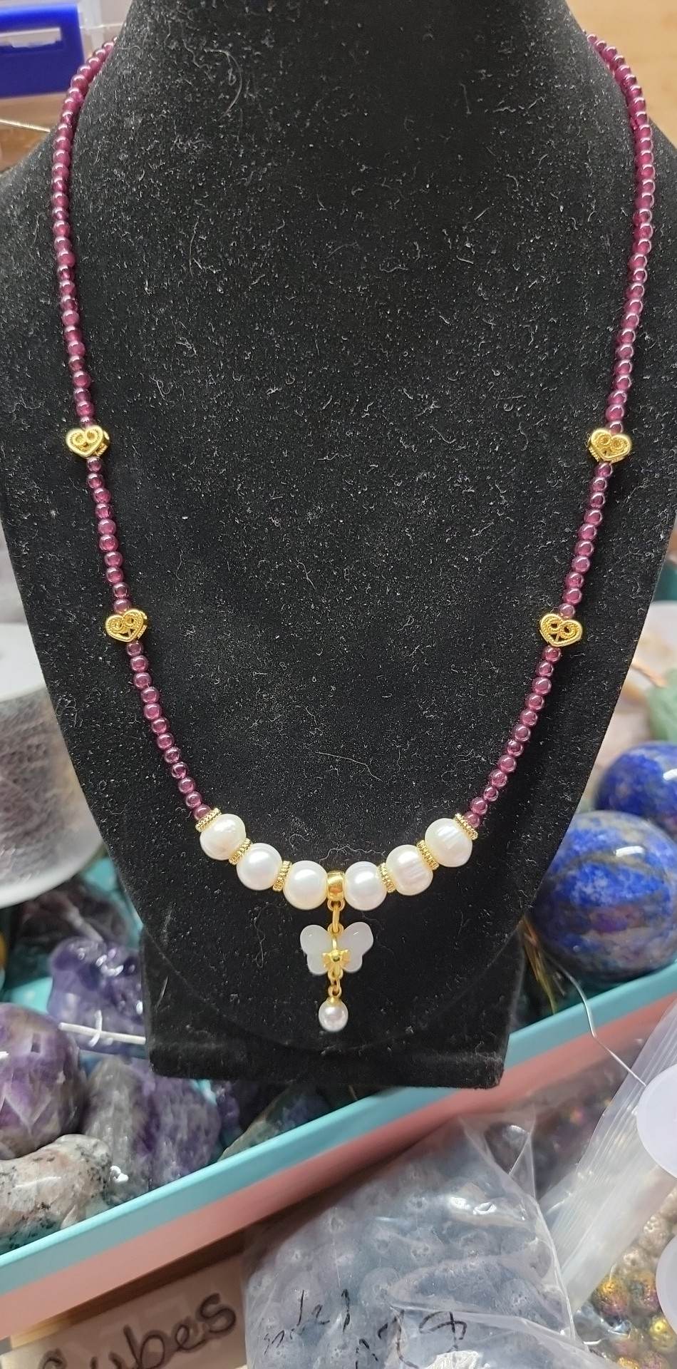 Garnet and Pearl necklace